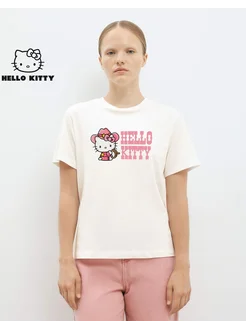 Молочная футболка с принтом Hello Kitty Gloria Jeans 295986318 купить за 789 ₽ в интернет-магазине Wildberries